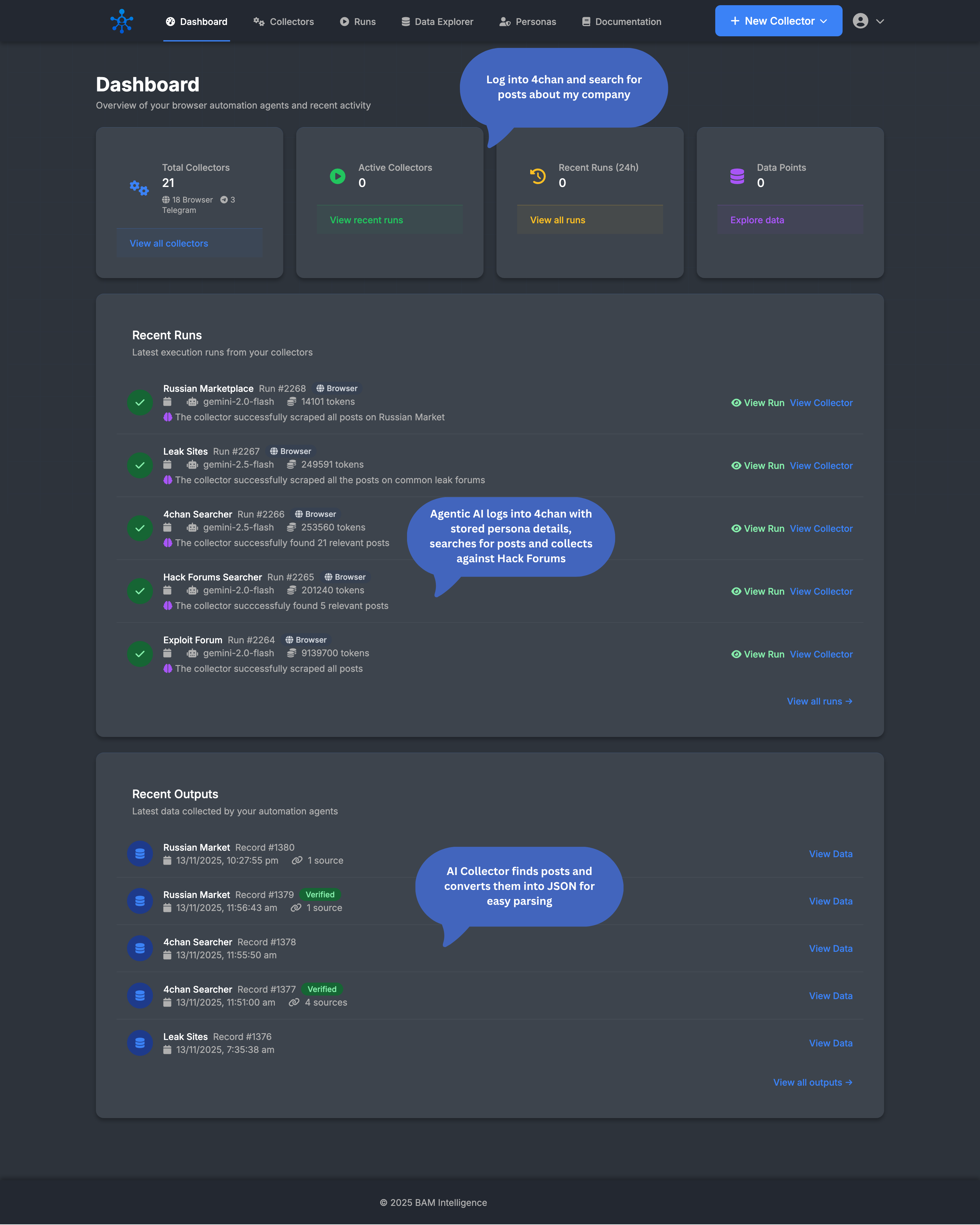 BAM Intelligence Collector Interface